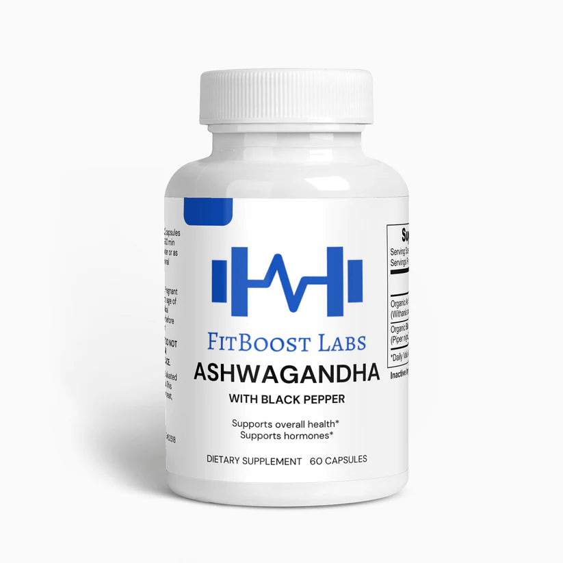 A bottle of Ashwagandha from FitBoost Labs.